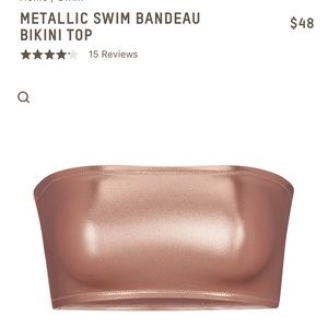 New SKIMS Metallic Bandeau Bikini Top In CHAMPAGNE Size Medium